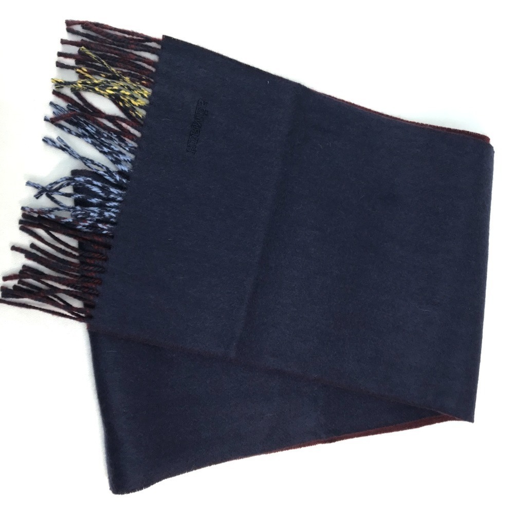 Hermes Alternate Stripe Muffler With Fringe Cashm… - image 4